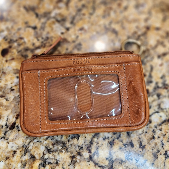 Fossil Leather ID Credit Card Keychain Wallet 3” X 5” - Picture 2 of 6